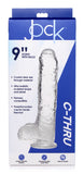 Jock C-Thru SLIM 9" With Balls Clear TPE Dildo