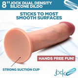 Jock 8" Dual Density Silicone Dildo - Light