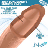 Jock 10" Dual Density Silicone Dildo with Balls - Light