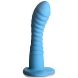 Simply Sweet 7" Ribbed Silicone Dildo - Blue