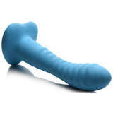 Simply Sweet 7" Ribbed Silicone Dildo - Blue