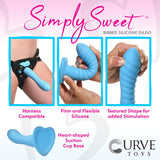 Simply Sweet 7" Ribbed Silicone Dildo - Blue