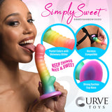 Simply Sweet 6.5" Ribbed Rainbow Dildo