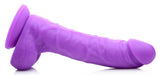 Lollicock 7" Silicone Dildo With Balls - Grape