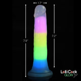 Lollicock 7" Glow-in-the-Dark Rainbow Silicone Dildo
