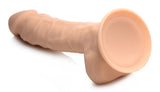 Fleshstixxx 8" Vibrating Silicone Dildo With Balls Light