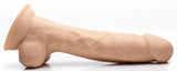 Fleshstixxx 8" Vibrating Silicone Dildo With Balls Tan