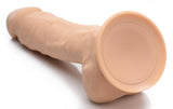 Fleshstixxx 8" Vibrating Silicone Dildo With Balls Tan