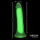 Lollicock 7" Glow-In-The-Dark Silicone Dildo - Green