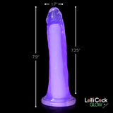 Lollicock 7" Glow-In-The-Dark Silicone Dildo - Purple