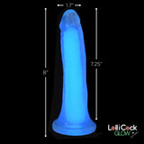 Lollicock 7" Glow-In-The-Dark Silicone Dildo - Blue