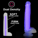 Lollicock 7" Glow-In-The-Dark Silicone Dildo With Balls - Purple