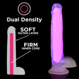 Lollicock 7" Glow-In-The-Dark Silicone Dildo With Balls - Pink