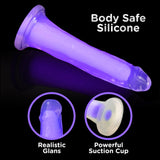 Lollicock 7" Glow-In-The-Dark Silicone Dildo - Purple